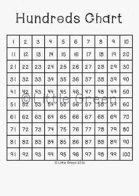 Little Green: Freebie Friday: Hundreds Chart