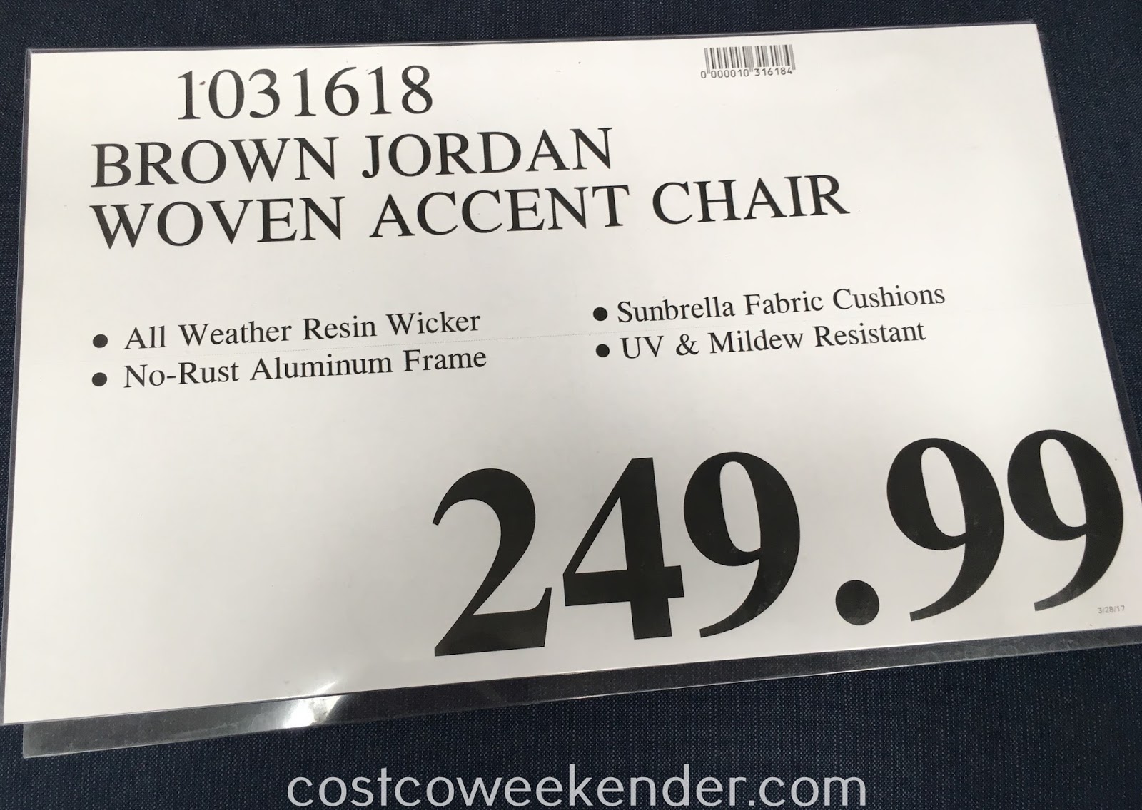 Brown Jordan Woven Accent Chair Costco Weekender