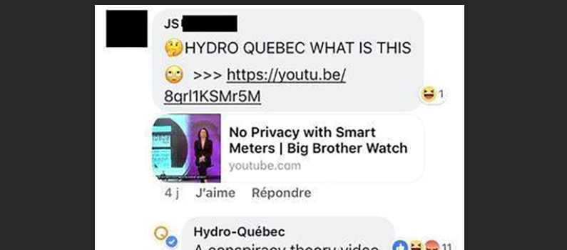 Hydro Quebec Repond A Un Complotiste Sur Facebook