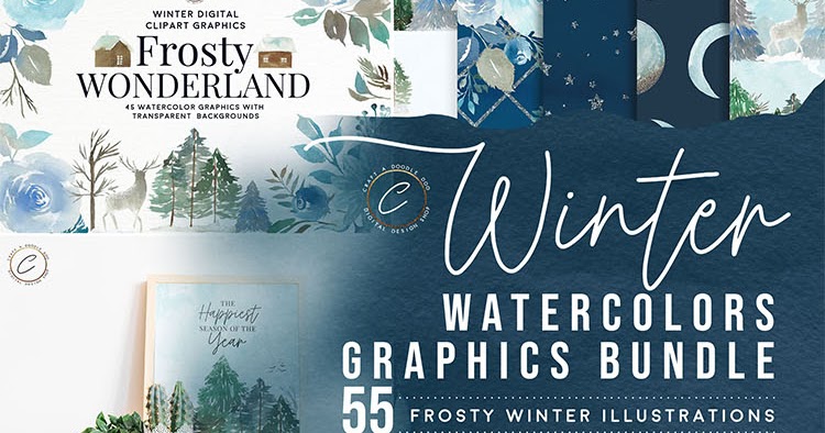Vintage Winter Wonderland Digital Paper Graphic by
