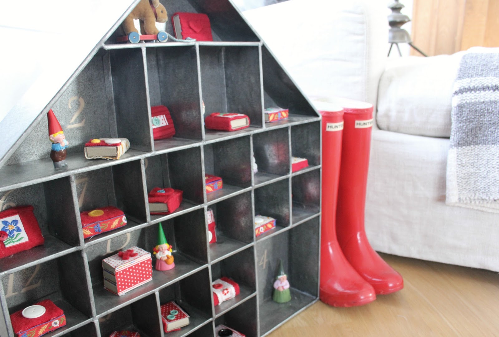 image result for hello lovely studio galvanized advent calendar and red boots