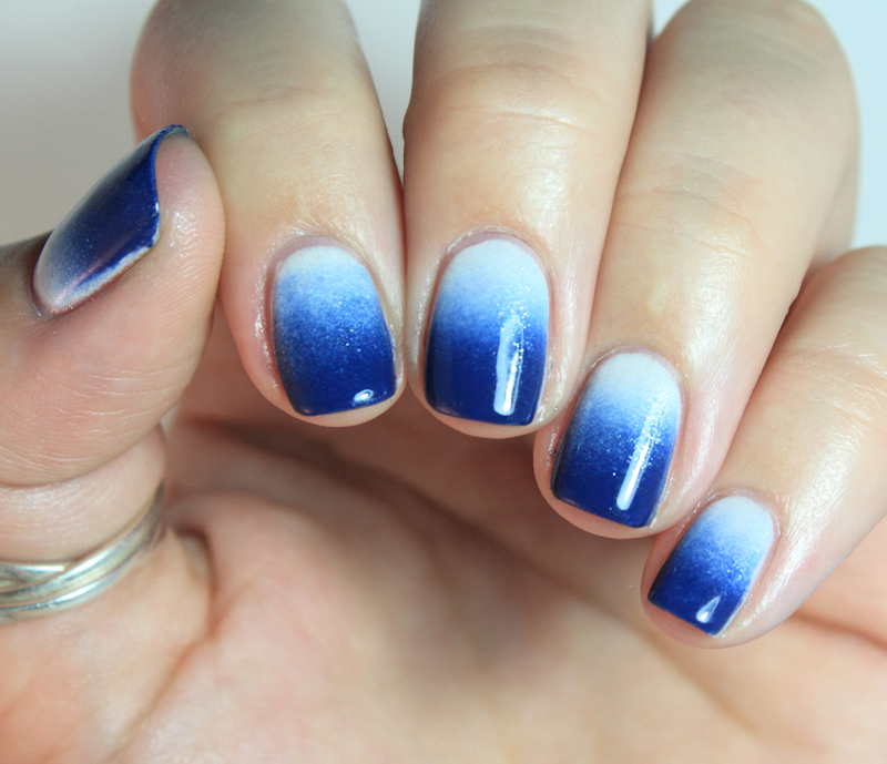 Blue and White Ombre. 