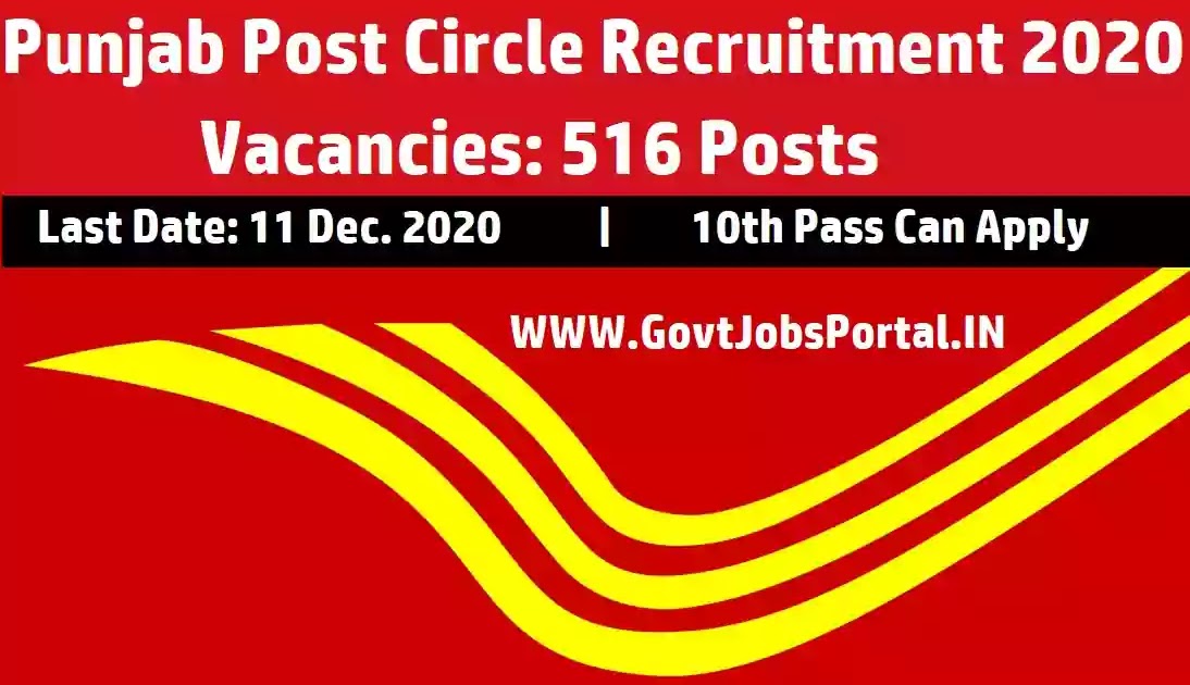 Post Office Recruitment in Punjab for 516 Branch Postmaster and Dak