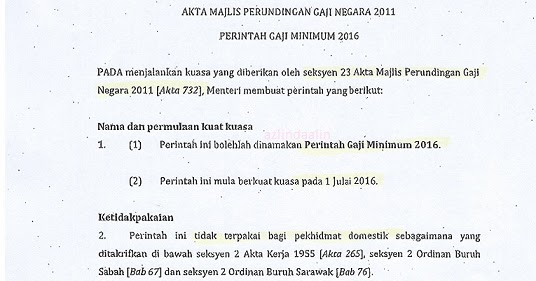 Perintah gaji minimum 2021