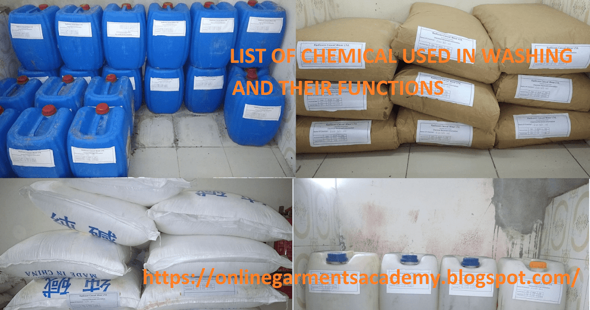 List of chemicals used in Garments washing and their Functions