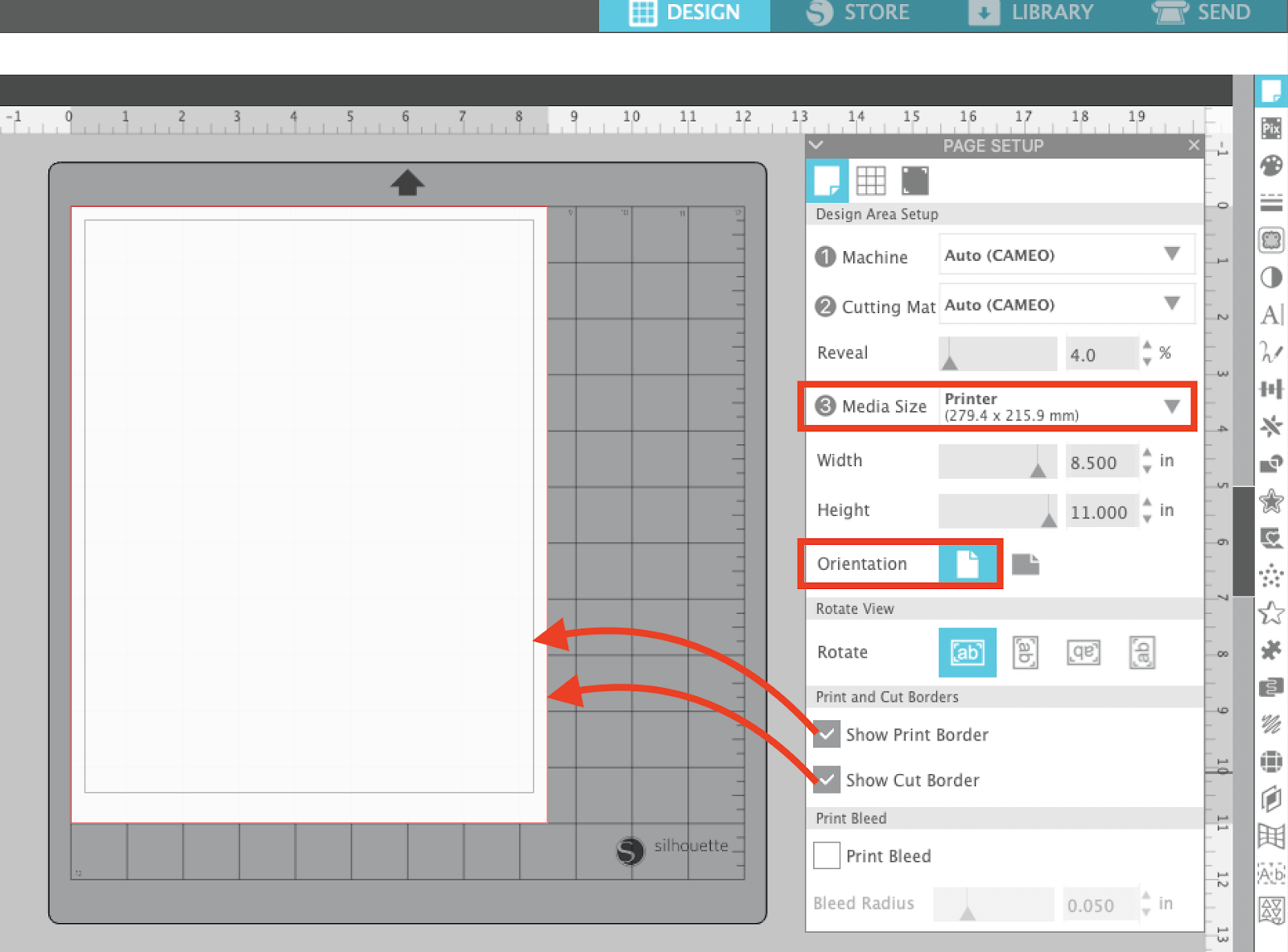Silhouette Studio V4.3 Page SetUp Panel Explained Silhouette School