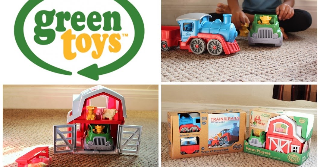 green toys train and storybook