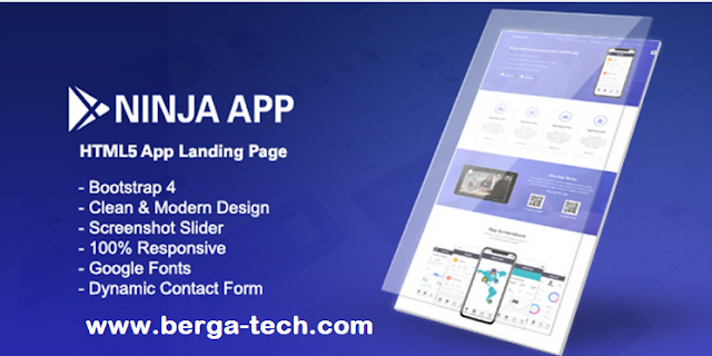 Source code Web Landing Page Ninja App Script HTML 5 - Responsive Mobile Apps