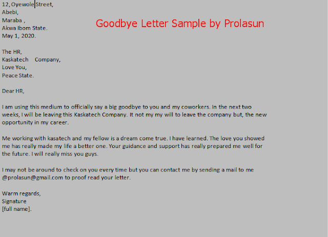 Tips on How to Write a Goodbye Letter | Samples of Goodbye Letter 
