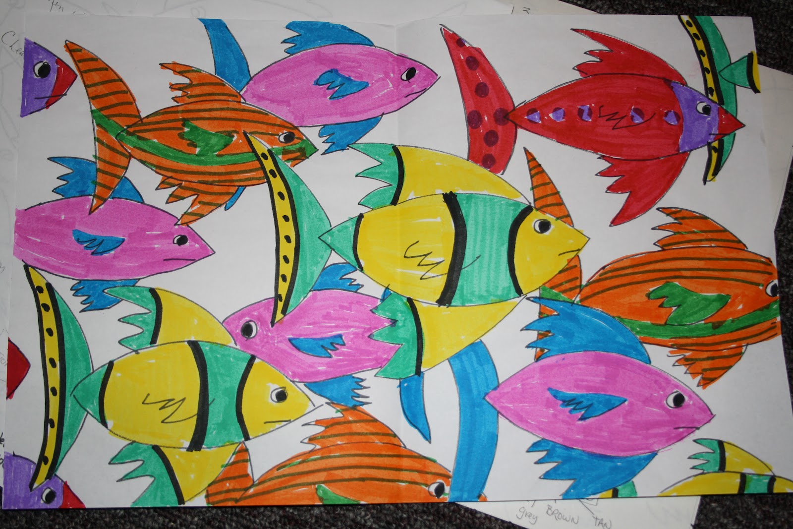 Art Sub Lessons: School of Fish