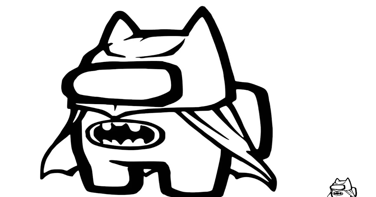 Coloring Page Of Among Us Batman Design