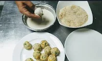 Dipping and coating corn cheese balls for corn cheese balls recipe