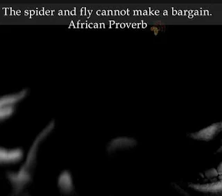 The spider and fly cannot make a bargain.