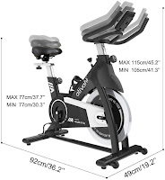ATIVAFIT Indoor Cycle's footprint: 36.2" long x 19.2" wide, image