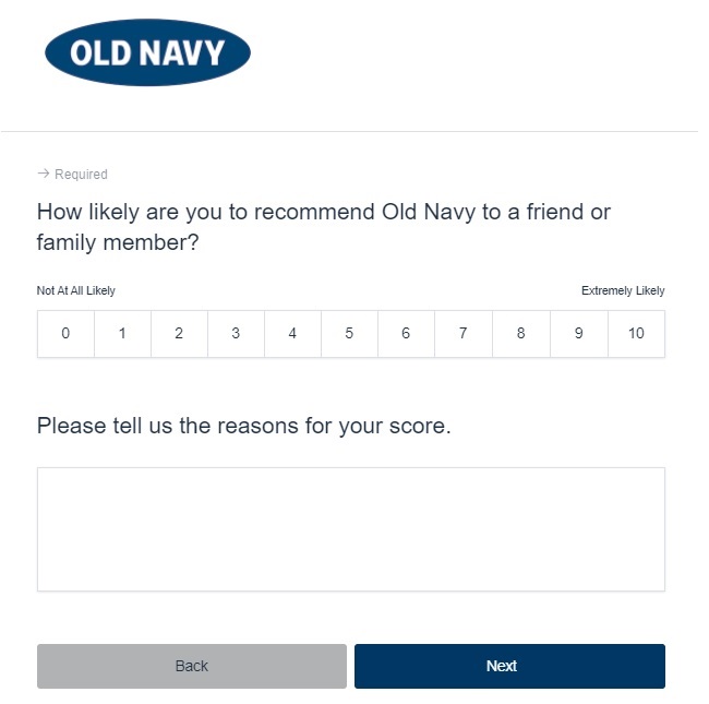 old navy customer feedback survey