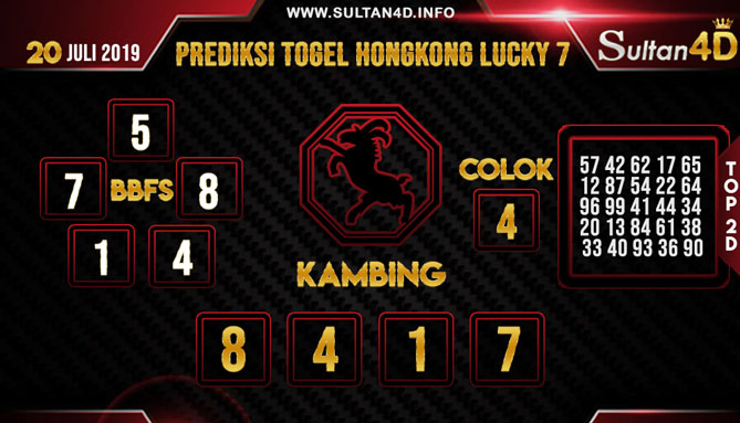 PREDIKSI TOGEL HONGKONG LUCKY 7 SULTAN4D 20 JULI 2019