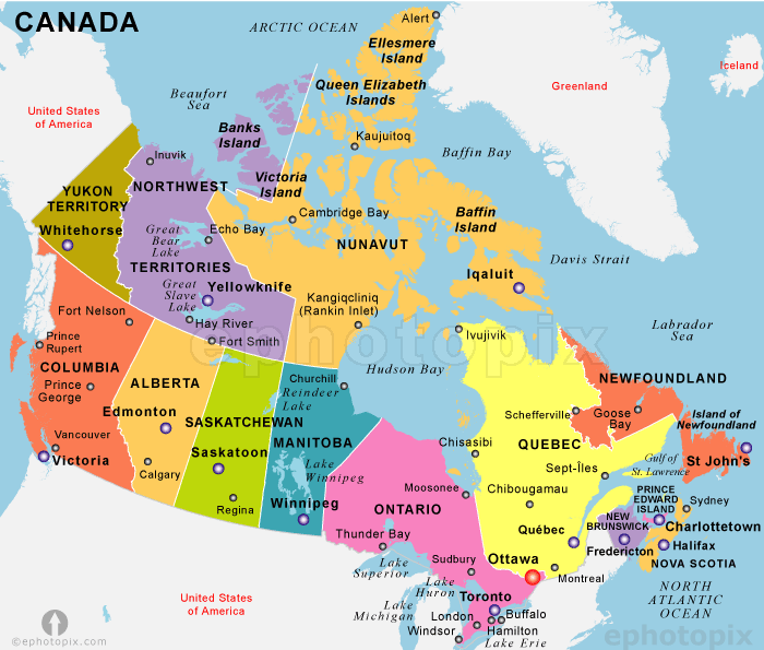 Canada Map Political City