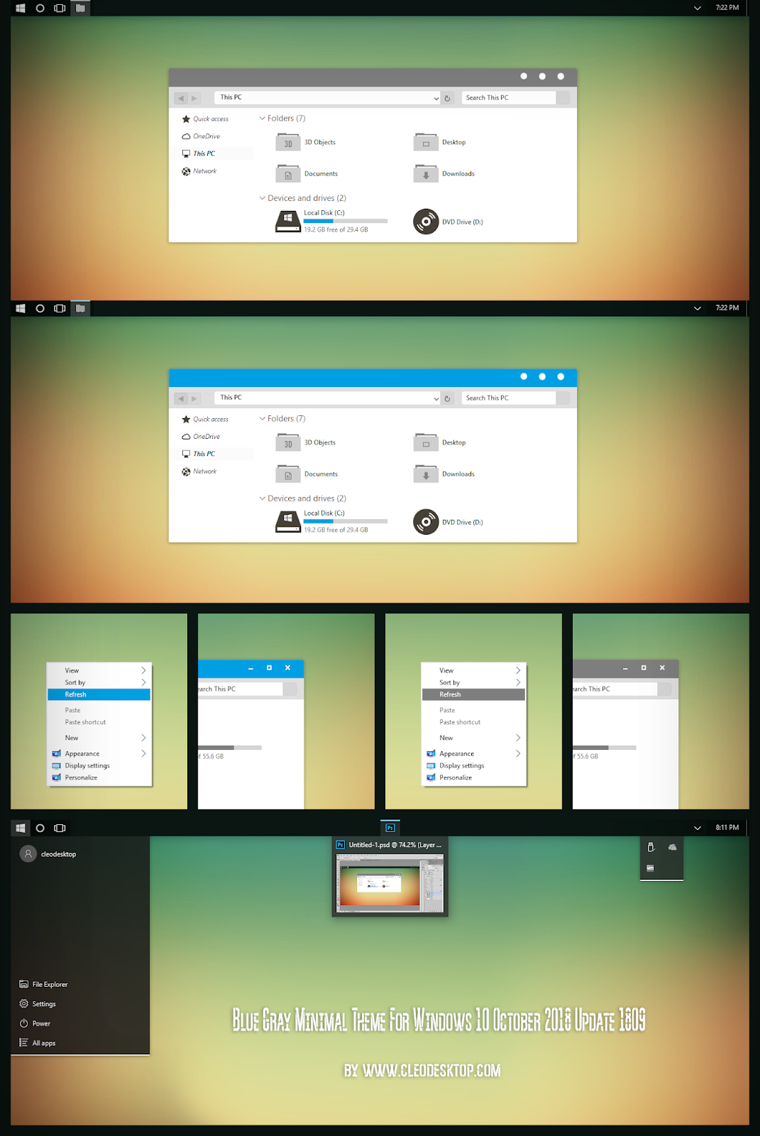 windows 10 grey blue themes windows 10 grey blue themes