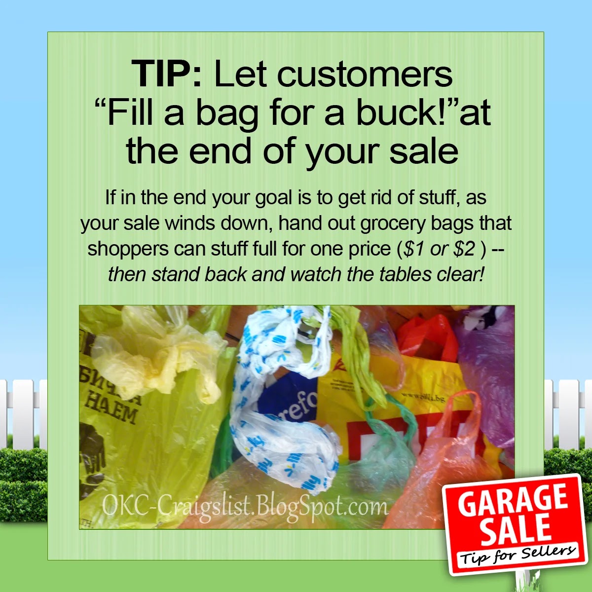 GARAGE SALE TIP Sell EVERYTHING Garage Sale Pricing Craigslist