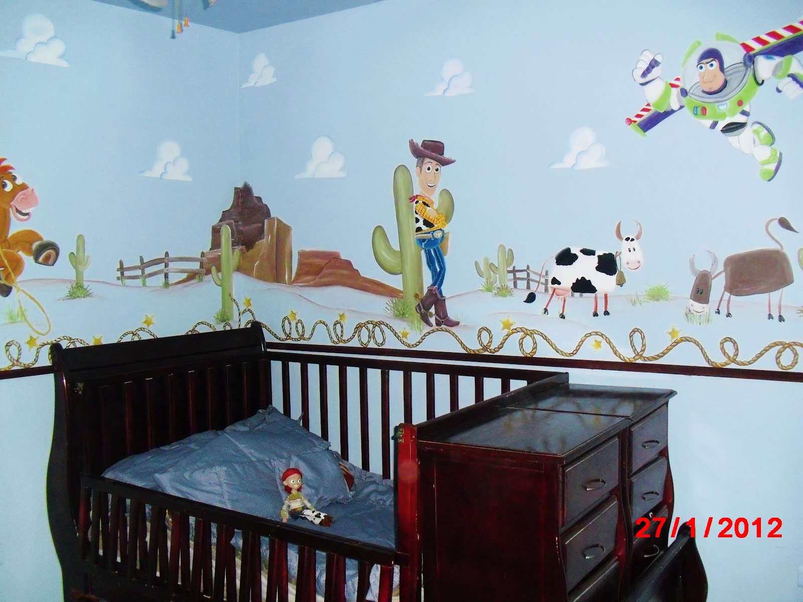 MURALES INFANTILES: Dormitorio TOY STORY. Woody, Bozz, Jessie y Tiro Loco
