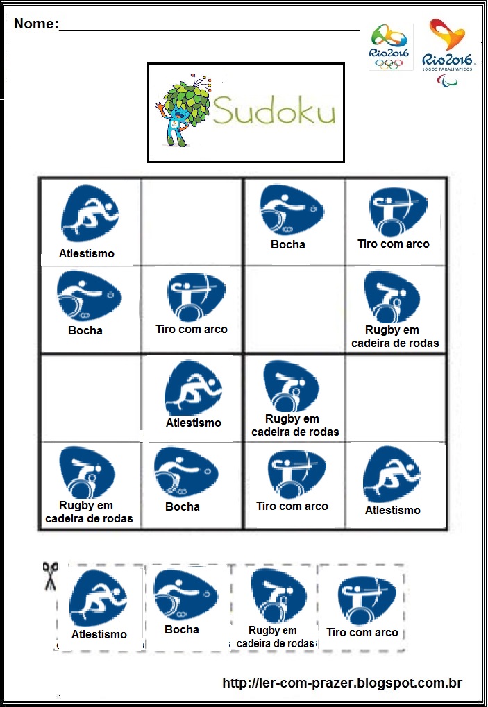 Ler com prazer: Olímpíadas - Jogo Sudoku