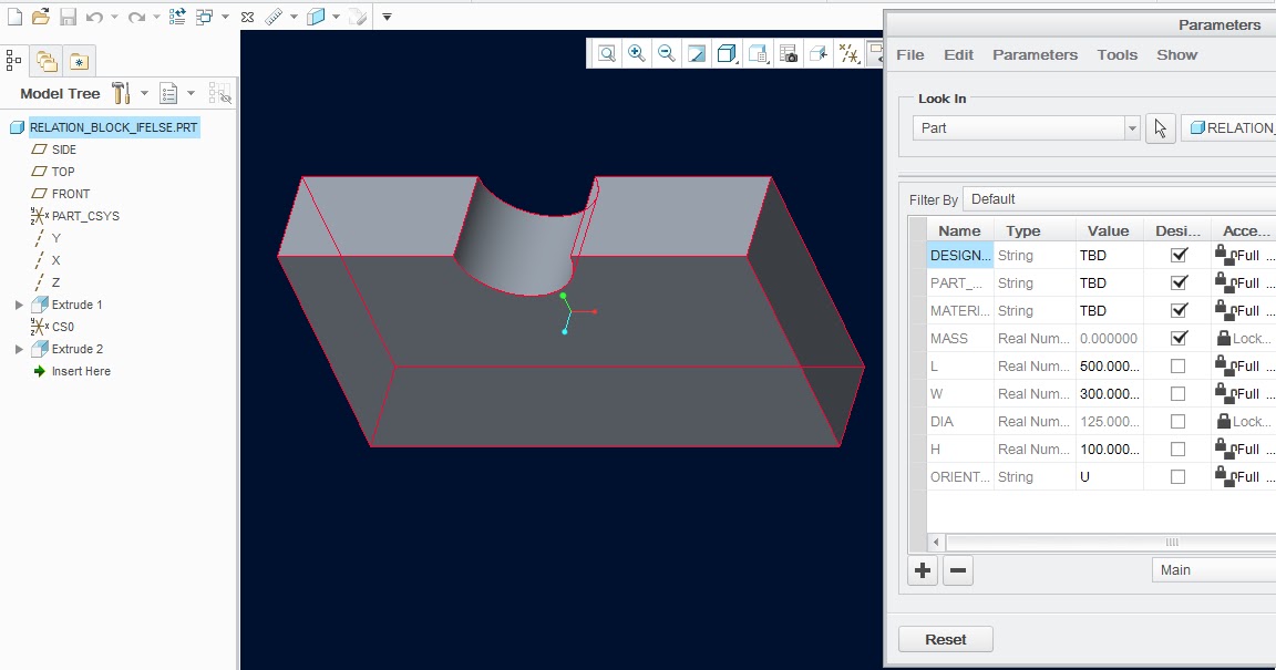 Simple Design Automation (Creo API) [Creo Relations] Example_2_Auto
