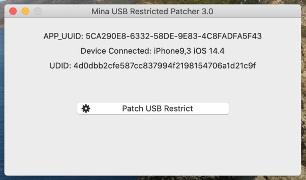 MinaUSB 3.0 Free iOS 14.x jailbreak passcode or disable