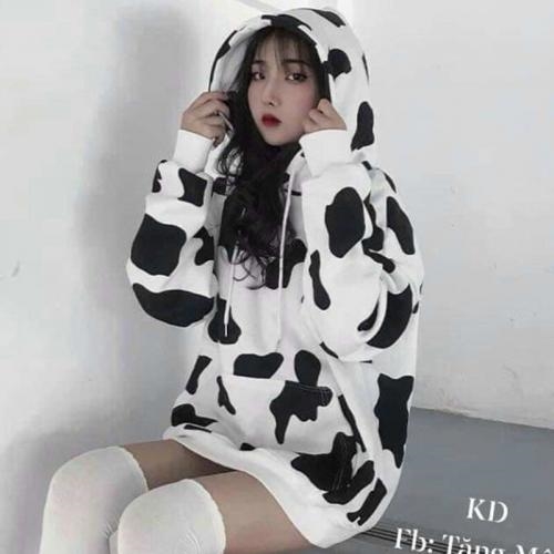 ÁO KHOÁC NỮ ÁO KHOÁT NỮ NỈ NGOẠI CHỐNG NẮNG TẢN NHIỆT HOODIE Bò Sữa Cổ Chui