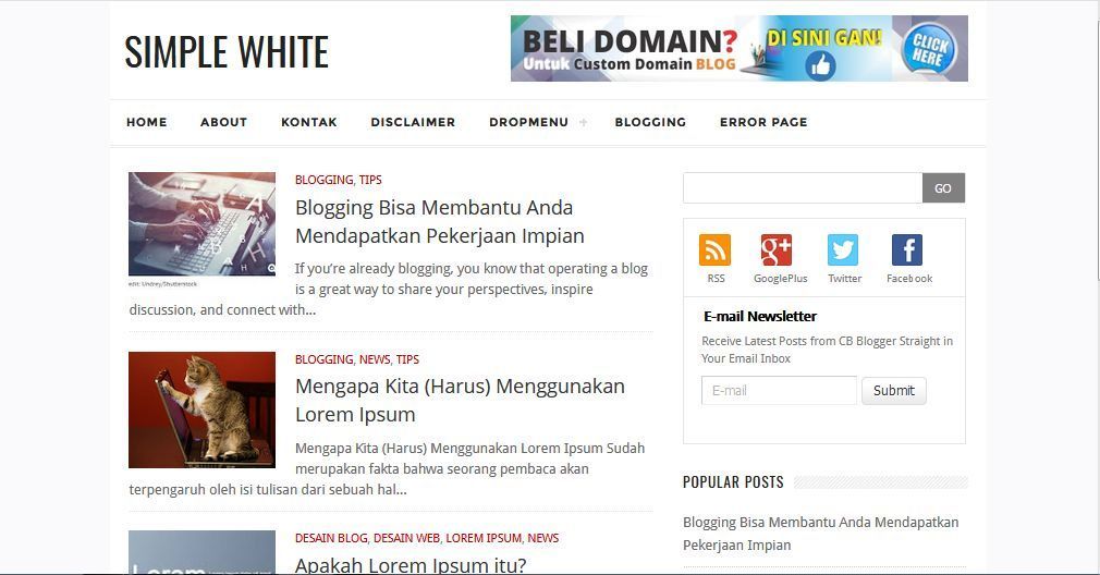 37 Template Blog Simple Sederhana Gratis Dan Terbaik Versi Simple White Template Blog Sederhana Gratis