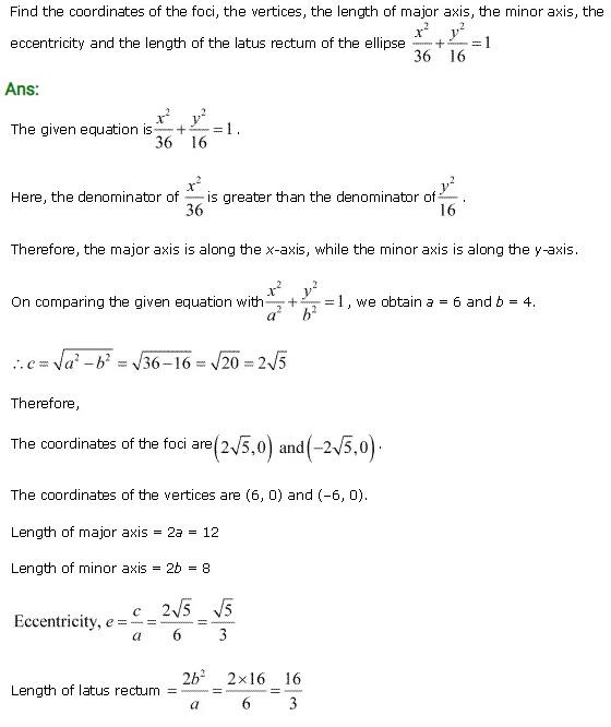 NCERT Solutions for Class 11 Maths Chapter 11 Conic Sections 