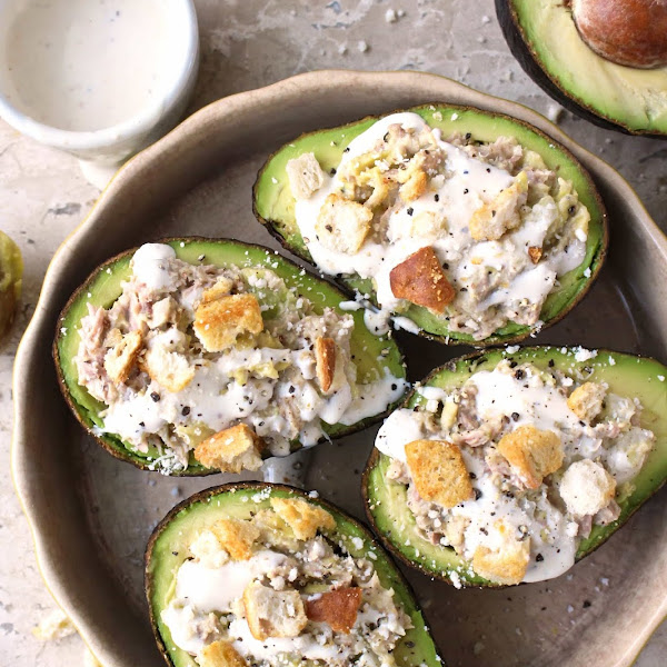 Caesar Tuna Stuffed Avocados The Two Bite Club