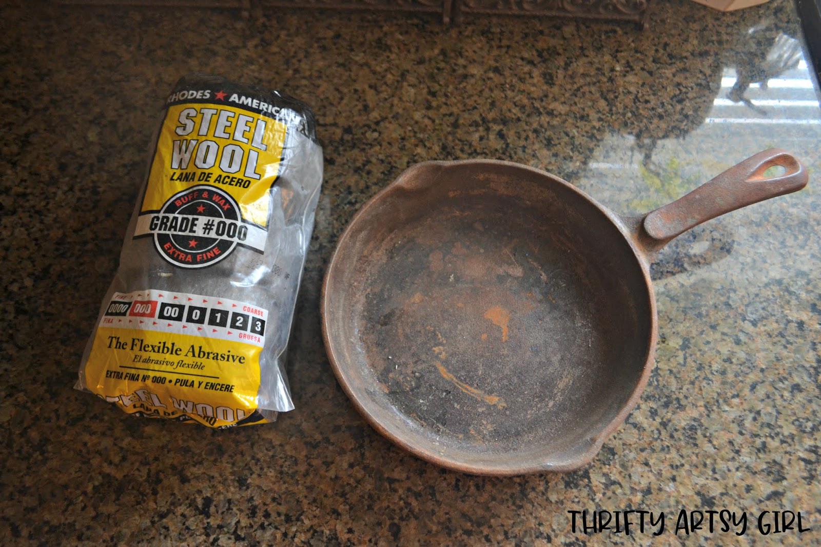 Thrifty Artsy Girl: How to Clean and Season a Rusty Cast Iron Skillet