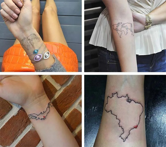Small World Map Tattoos