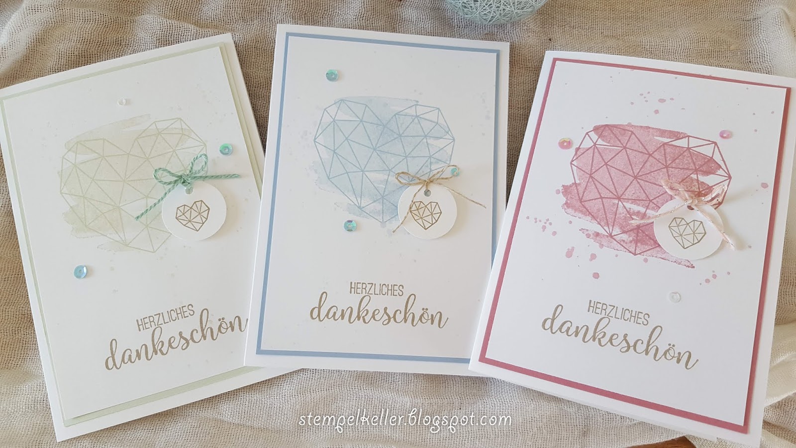 Stempelkeller: Dankeskarten - Kunst mit Herz