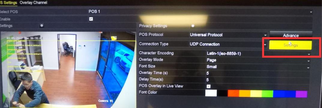 Display POS information on Hikvision NVR with RS232 to Ethernet Server