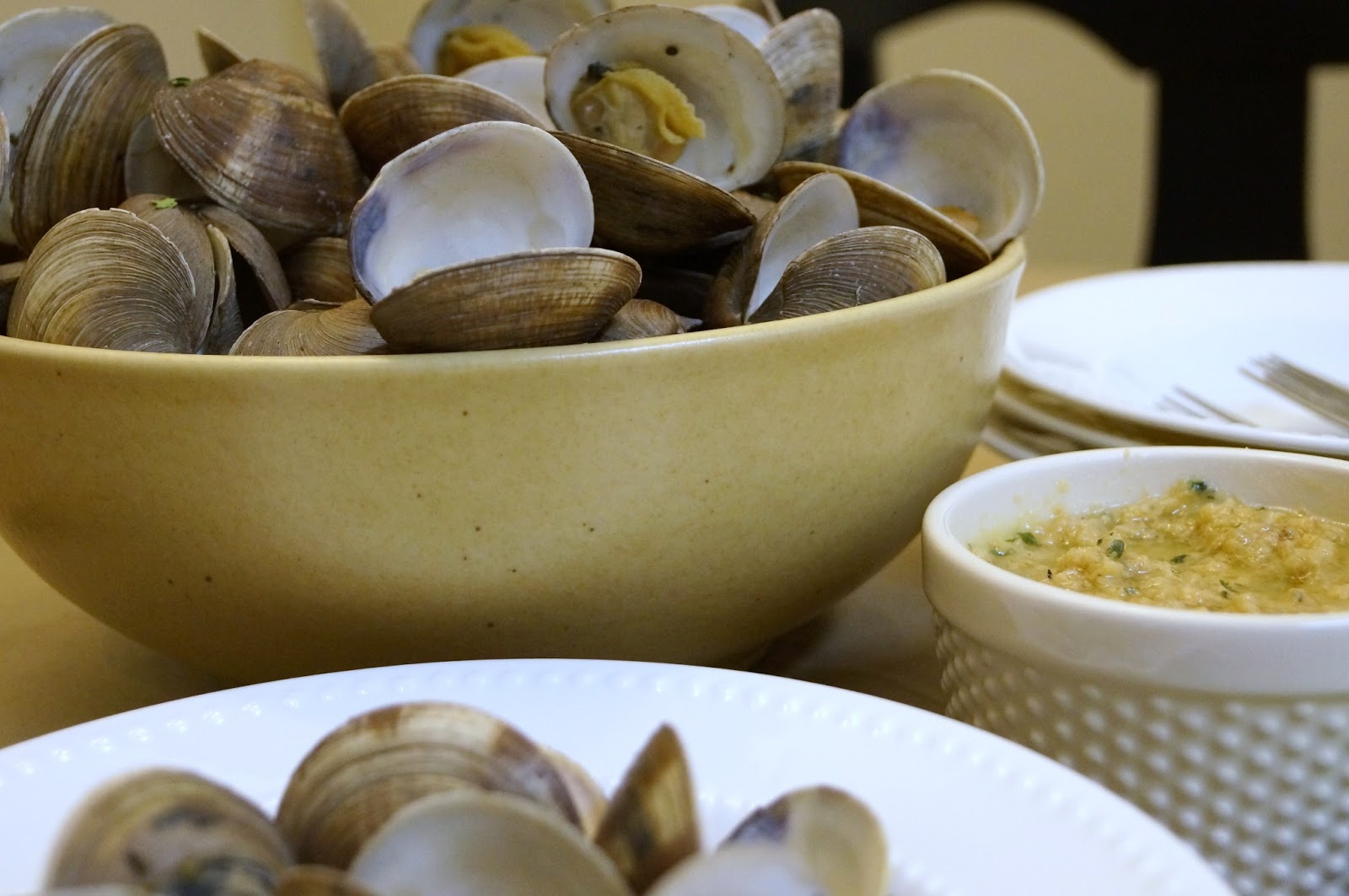 Don't Disturb This Groove Steamed Clams Served wih Shallot Butter
