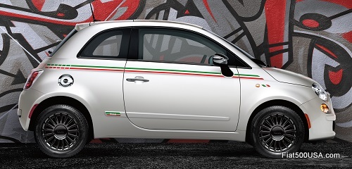 Fiat 500 with side stripe package