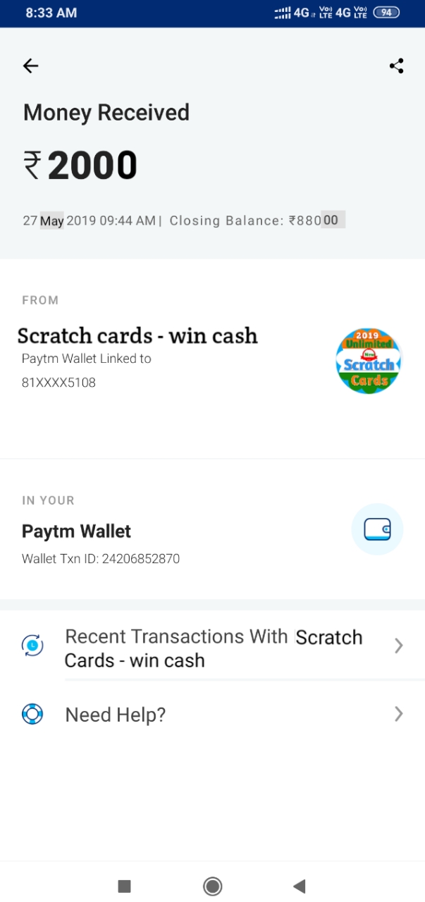 Scratch And Win Paytm Cash App Scratch And Win Paytm Cash App