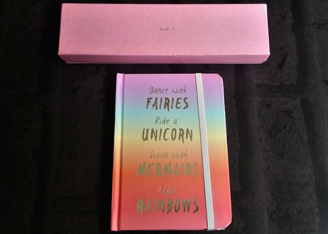 A Rainbow Notebook and Pencils Set