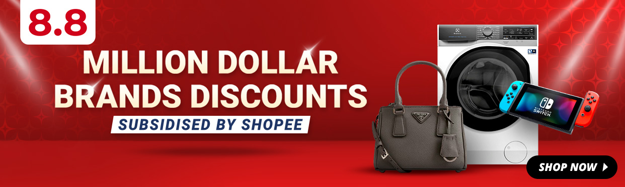 Shopee 8.8 - Million Dollar Brands Discounts