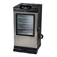 Masterbuilt 20072115 Bluetooth Smart Digital Electric Smoker 30", with blue LED digital display control panel, Bluetooth Smart technology to pair with your mobile device as a remote control