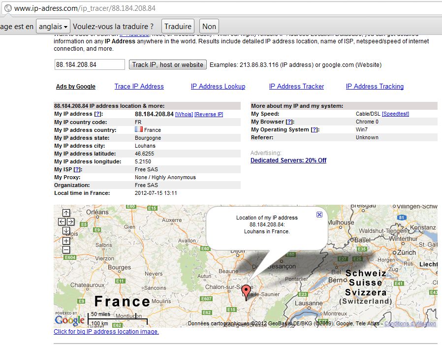 comment localiser l'envoi d'un mail