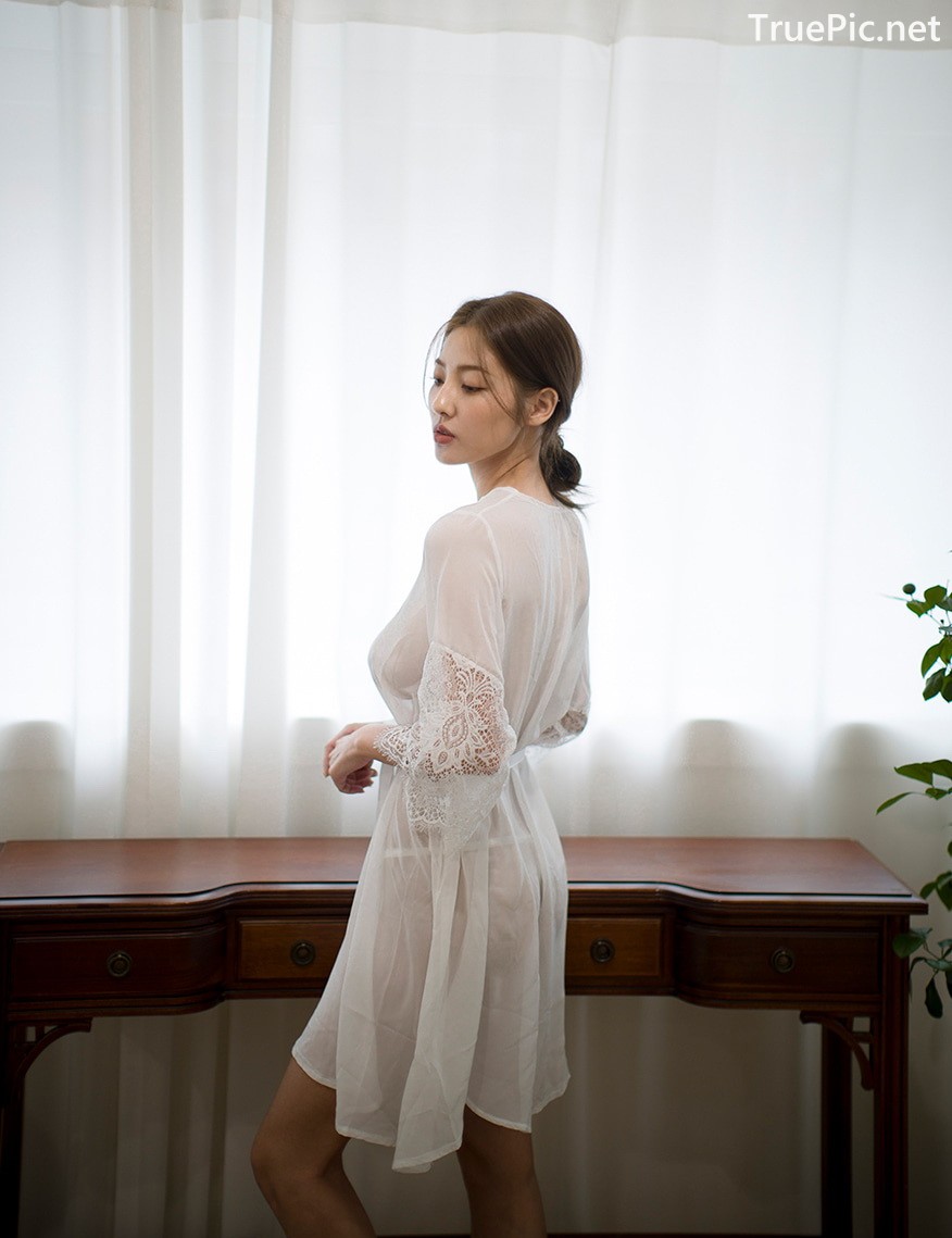 Image Korean Fashion Model - Jeon Ji Su - Montry Lace Gown Lingerie - TruePic.net - Picture-5