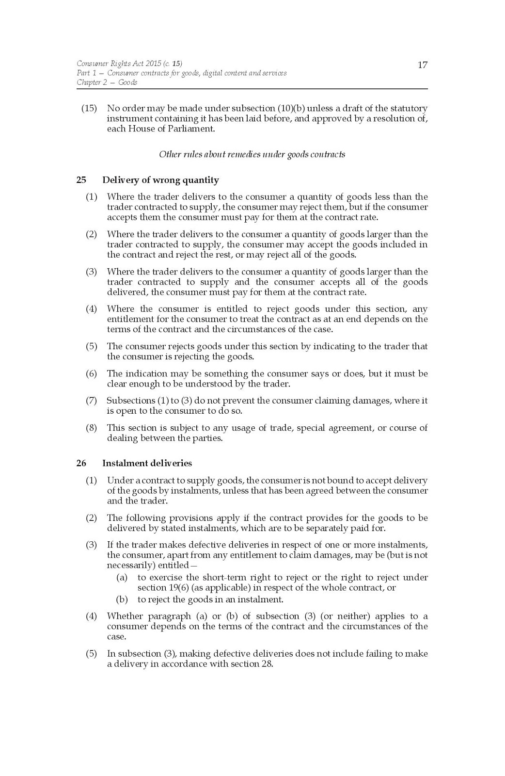 KNOWLEDGE FOR ALL CONSUMER RIGHTS ACT 2015, UK