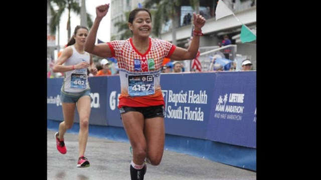 ¡Aida Turcios alcanzó el podio en la Maratón de Miami!