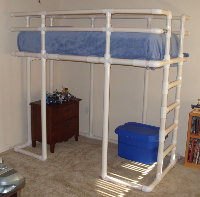 Mark Rehorst's Tech Topics Loft Bed Made From Schedule 40 PVC Pipe
