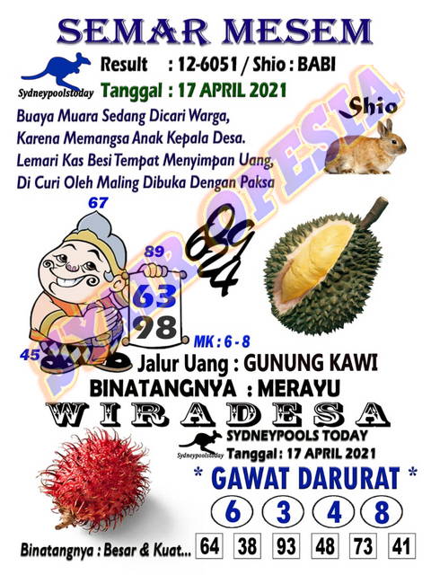 Syair Sidney Hari Ini Ini Sabtu 17 04 2021 Syair Sgp Hari Ini Hongkong Sidney