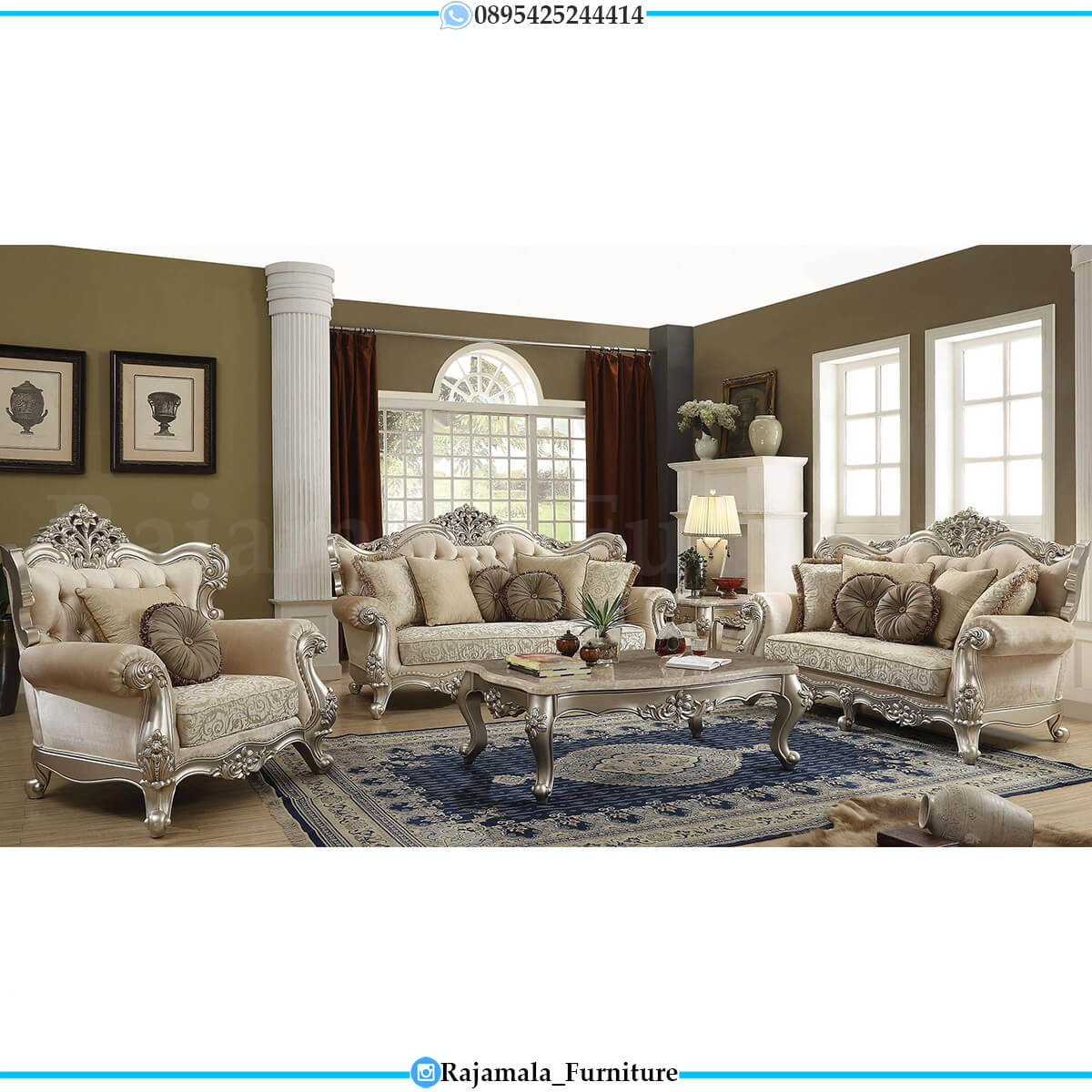 Sofa Tamu Mewah Silver Solid Excellent Art Duco Color RM-0730