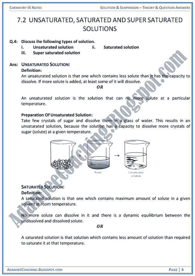 Adamjee Coaching Solution and Suspension Theory Notes and Question