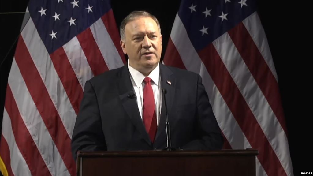 El secretario de Estado de EE.UU., Mike Pompeo, anunció el lunes, 4 de noviembre, de 2019, el retiro formal de acuerdo climático de París / VOA